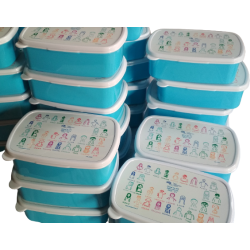 Eco-box personnalisée réutilisable, lunchbox, boîte à goûter dessins d'enfants